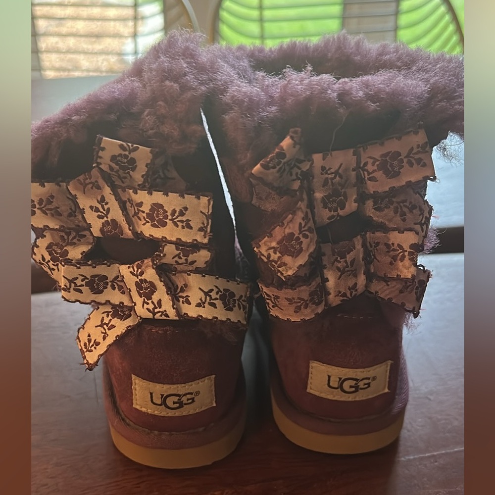 Purple UGG Kids Boots with Bow Accents